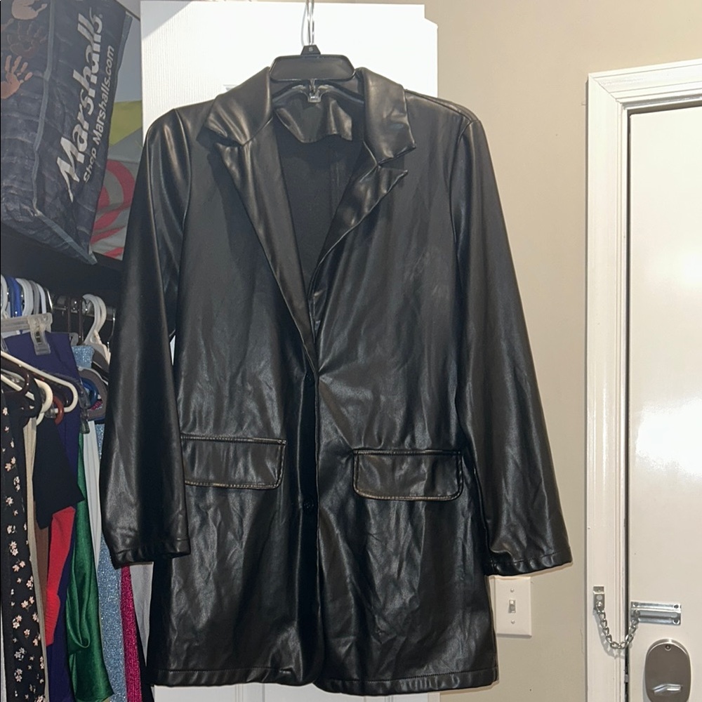 Black Leather Jacket Blazer